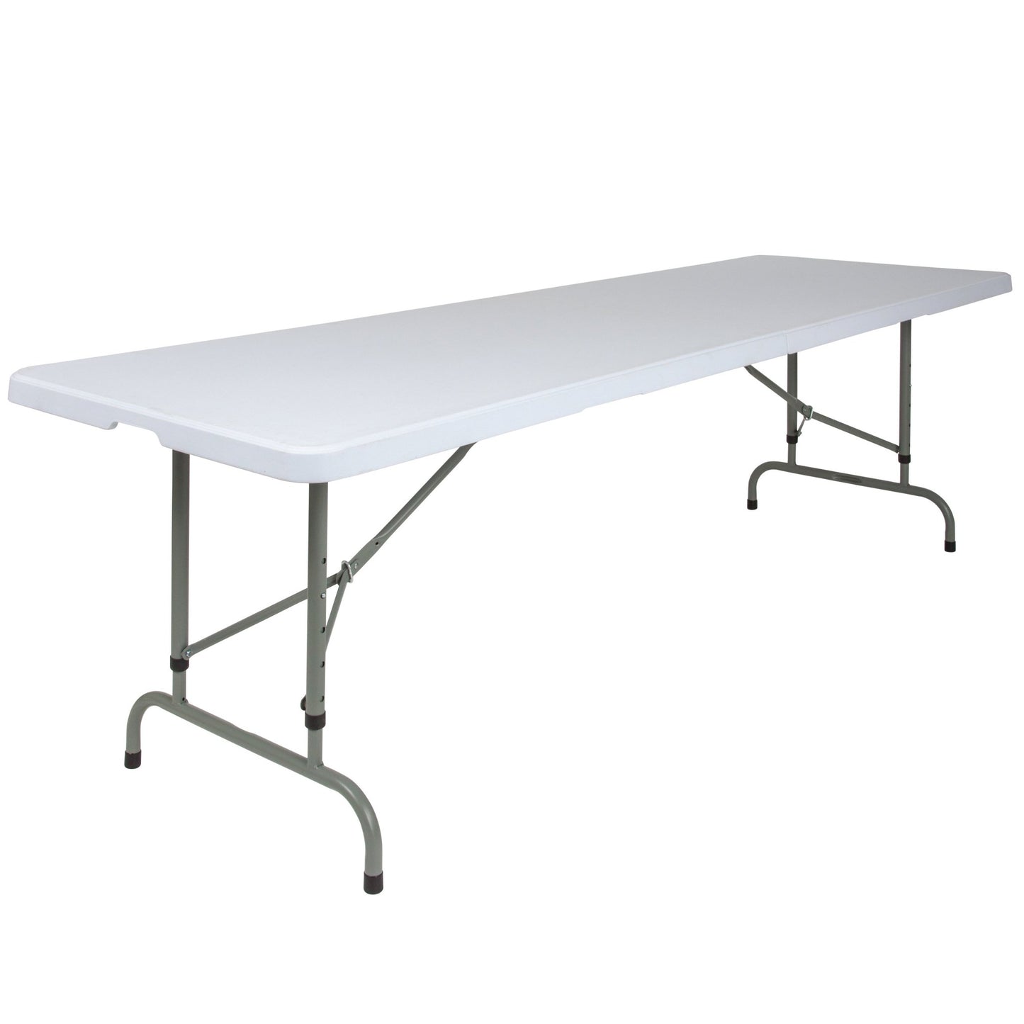Kathryn 8 - Foot Rectangular Plastic Folding Table wiht Adjustable Height - Granite White by Flash Furniture - SchoolOutlet