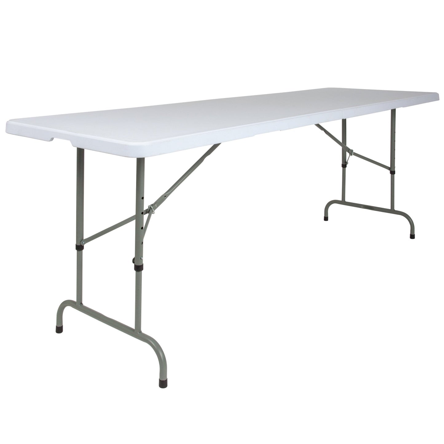 Kathryn 8 - Foot Rectangular Plastic Folding Table wiht Adjustable Height - Granite White by Flash Furniture - SchoolOutlet