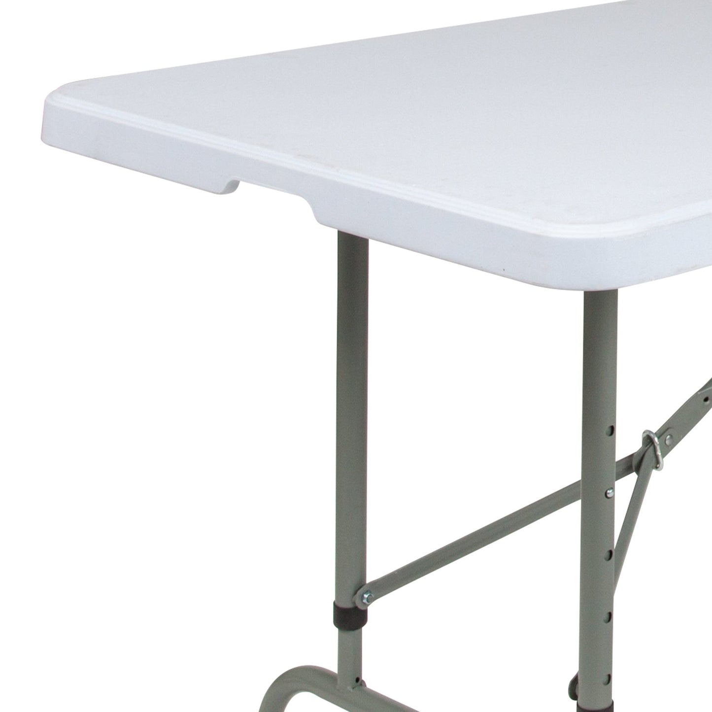 Kathryn 8 - Foot Rectangular Plastic Folding Table wiht Adjustable Height - Granite White by Flash Furniture - SchoolOutlet