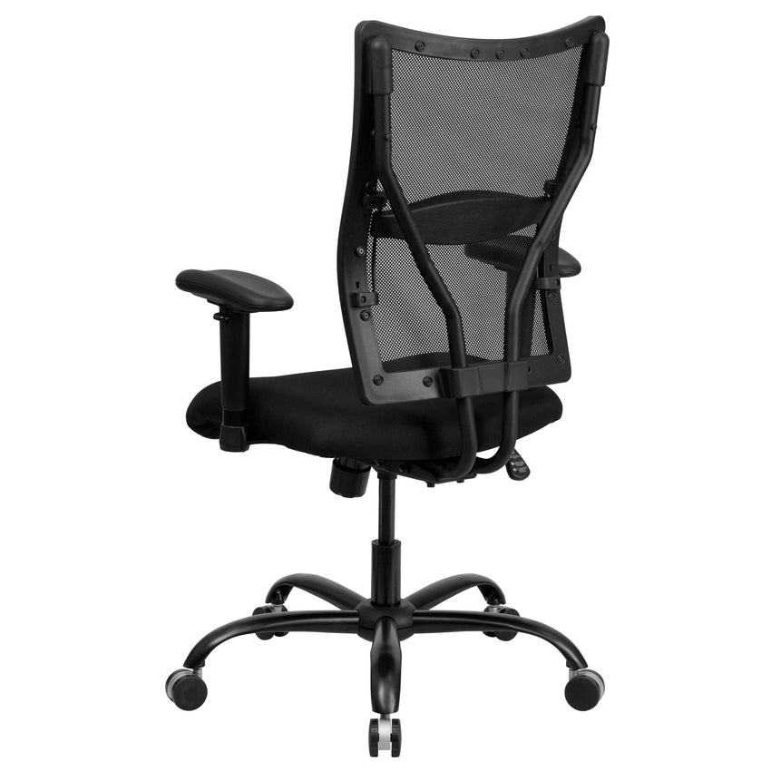 HERCULES Series Big & Tall Executive Swivel Ergonomic Office Chair with Adjustable Arms, Black Mesh - 400 lb. Rated by Flash Furniture - SchoolOutlet