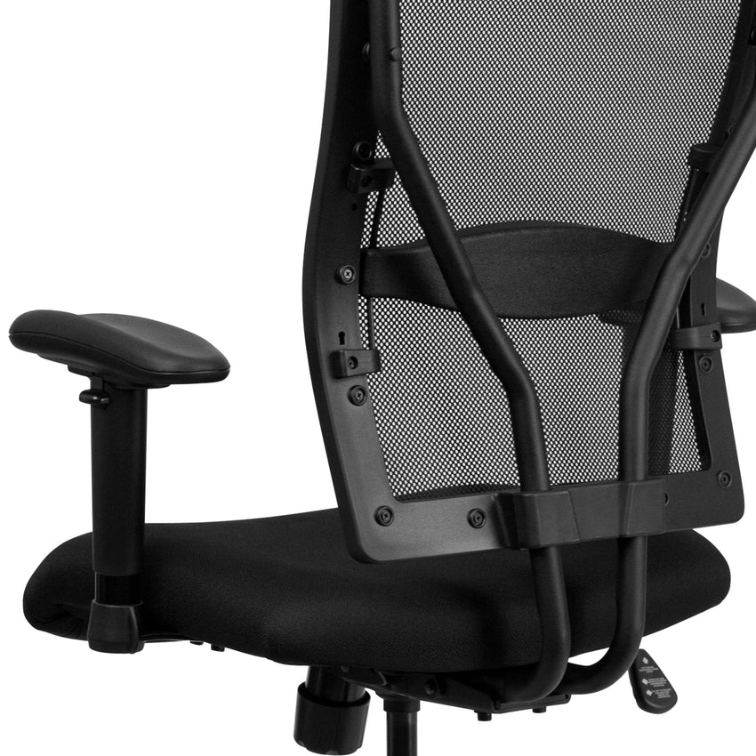 HERCULES Series Big & Tall Black Mesh Ergonomic Drafting Chair with Adjustable Arms - 400 lb. Rated by Flash Furniture - SchoolOutlet
