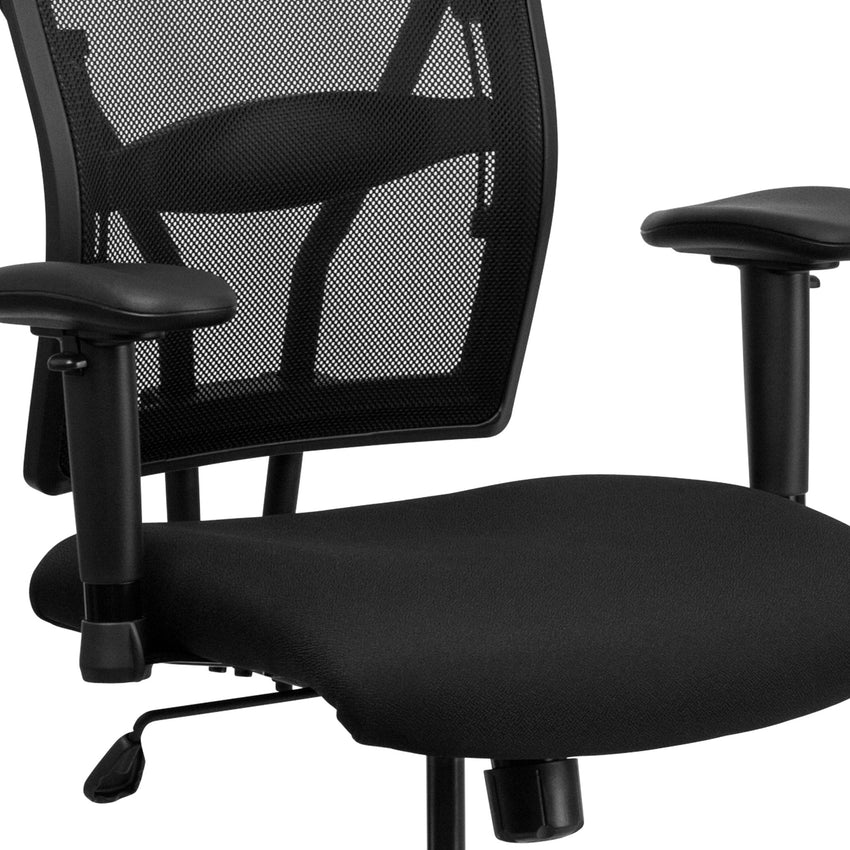 HERCULES Series Big & Tall Black Mesh Ergonomic Drafting Chair with Adjustable Arms - 400 lb. Rated by Flash Furniture - SchoolOutlet