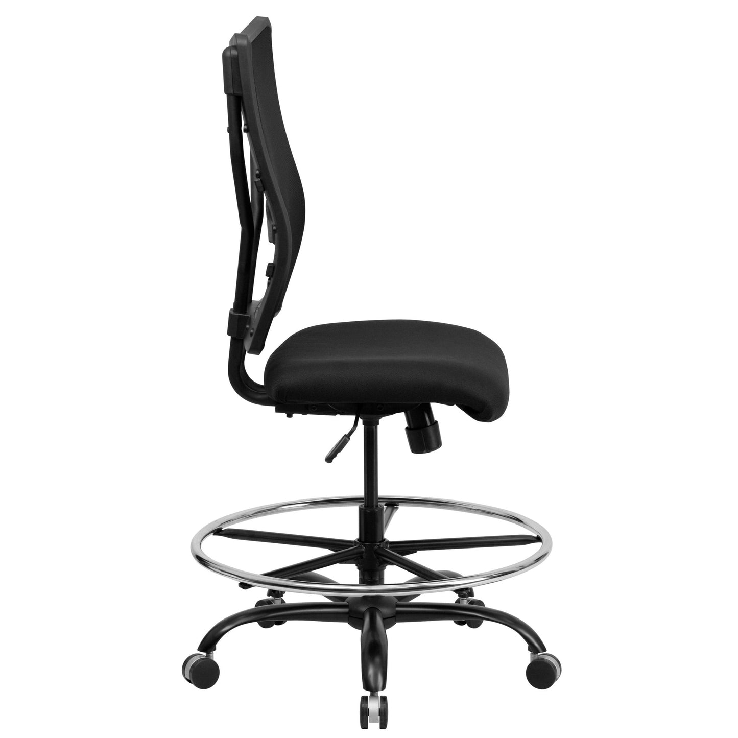 HERCULES Series Big & Tall Black Mesh Ergonomic Drafting Chair - 400 lb. Rated by Flash Furniture - SchoolOutlet