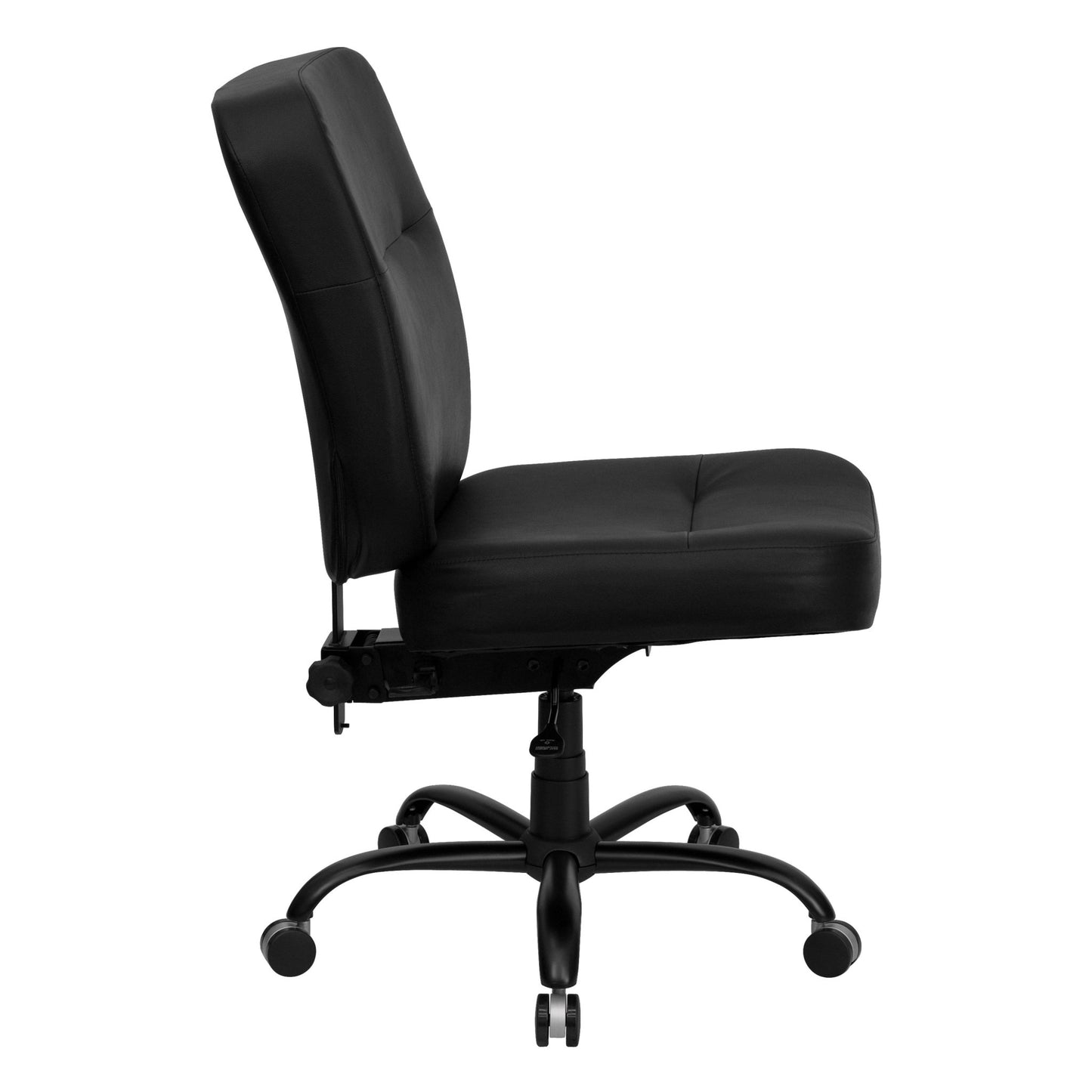 HERCULES Series Big & Tall Black LeatherSoft Executive Swivel Ergonomic Office Chair with Rectangle Back - 400 lb. Rated by Flash Furniture - SchoolOutlet
