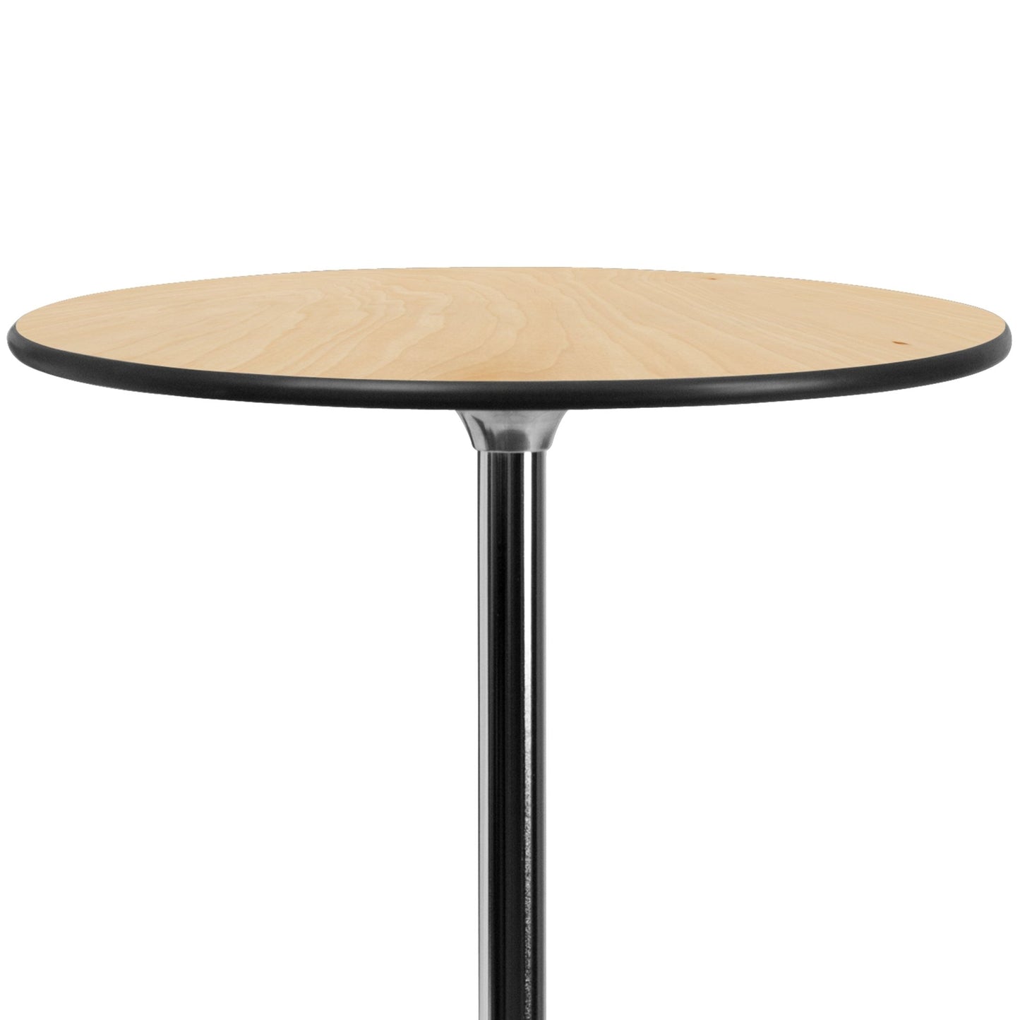 Lars 30'' Round Wood Cocktail Table with Adjustable Height from 30" - 42"H by Flash Furniture - SchoolOutlet