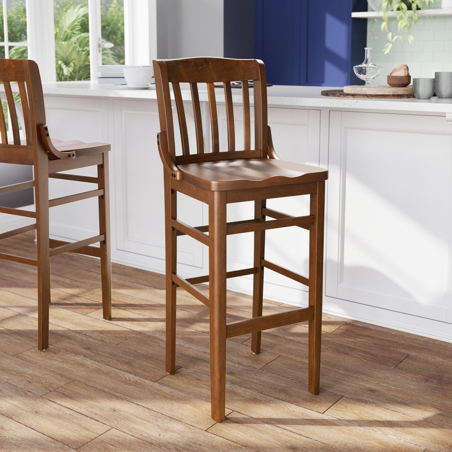 HERCULES Series Restaurant Barstool School House Back by Flash Furniture - SchoolOutlet