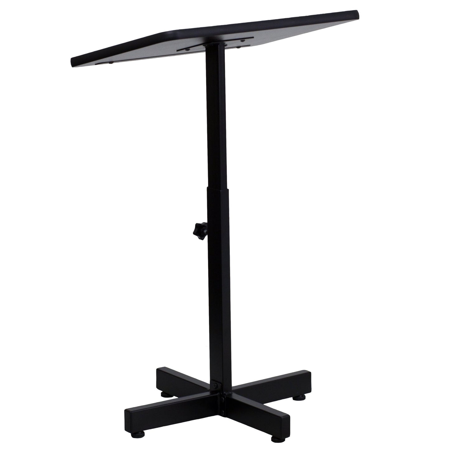 Mysta Adjustable Height Metal Lectern in Mahogany by Flash Furniture - SchoolOutlet