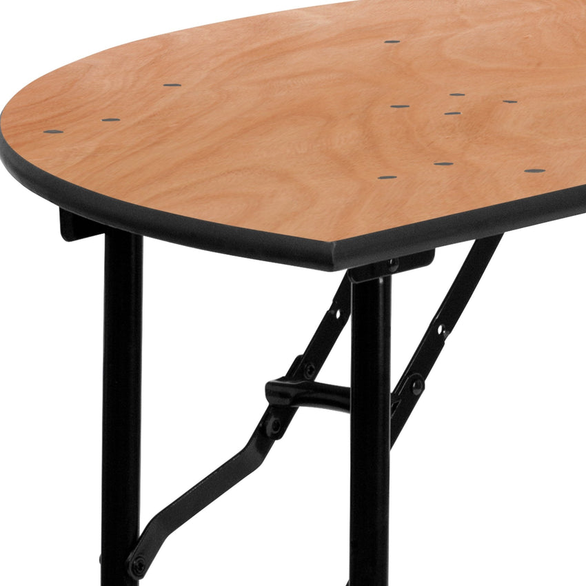 Furman 4 - Foot Half - Round Wood Folding Banquet Table by Flash Furniture - SchoolOutlet