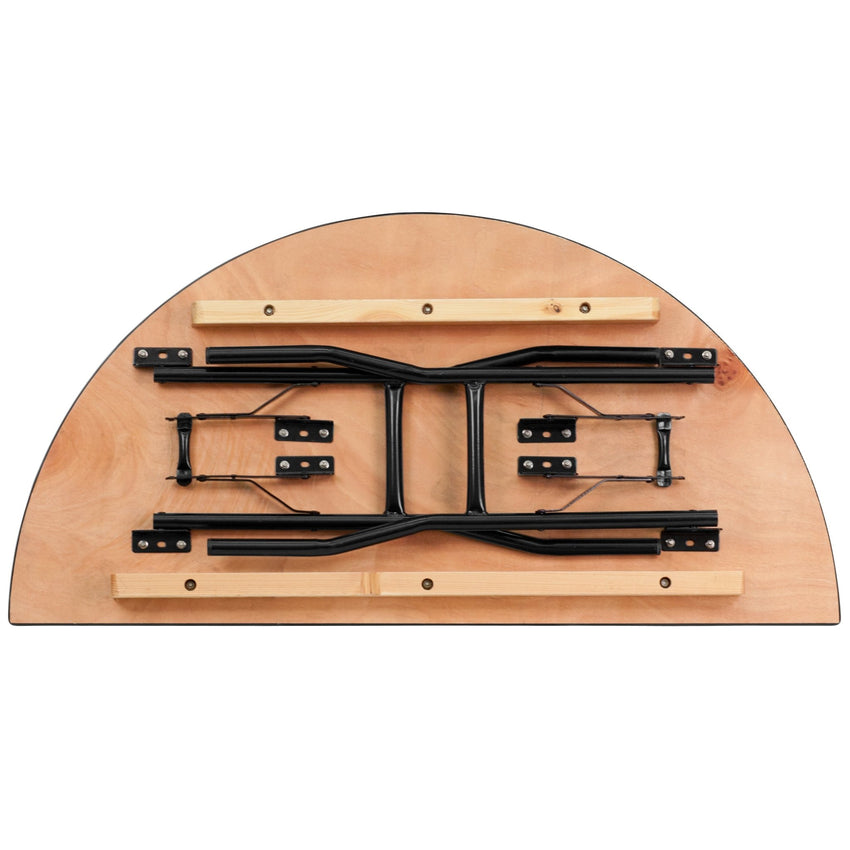 Furman 4 - Foot Half - Round Wood Folding Banquet Table by Flash Furniture - SchoolOutlet