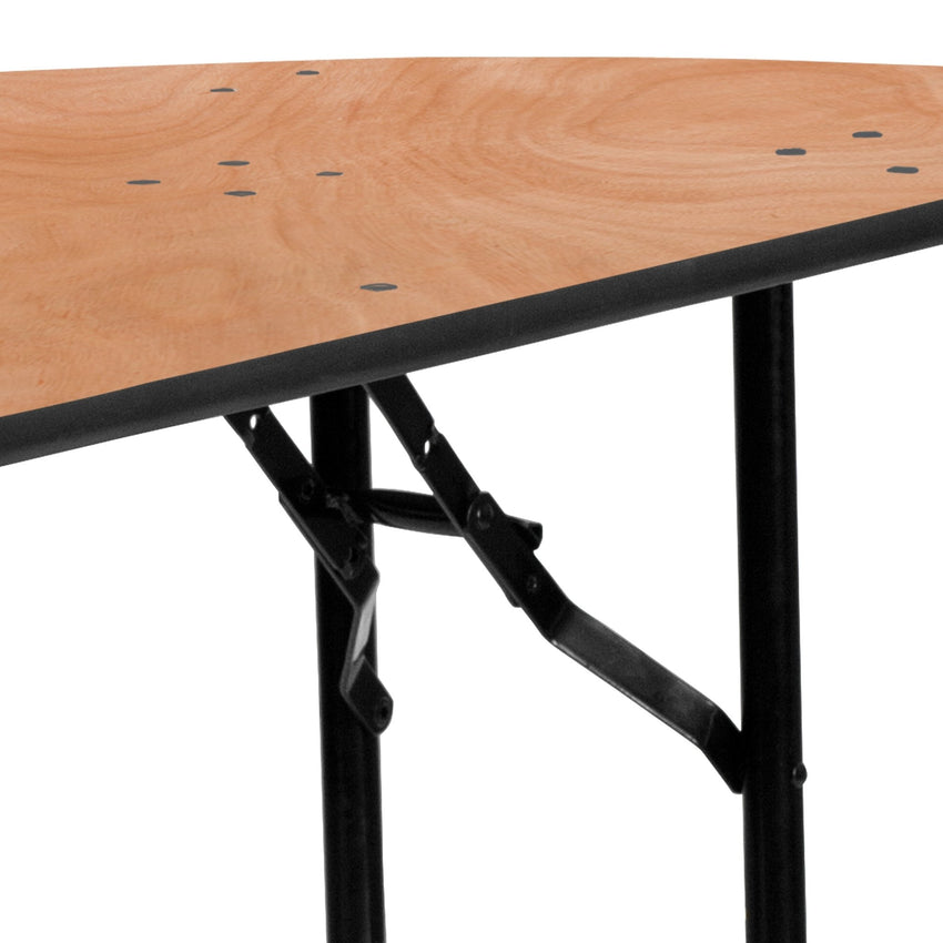 Furman 4 - Foot Half - Round Wood Folding Banquet Table by Flash Furniture - SchoolOutlet