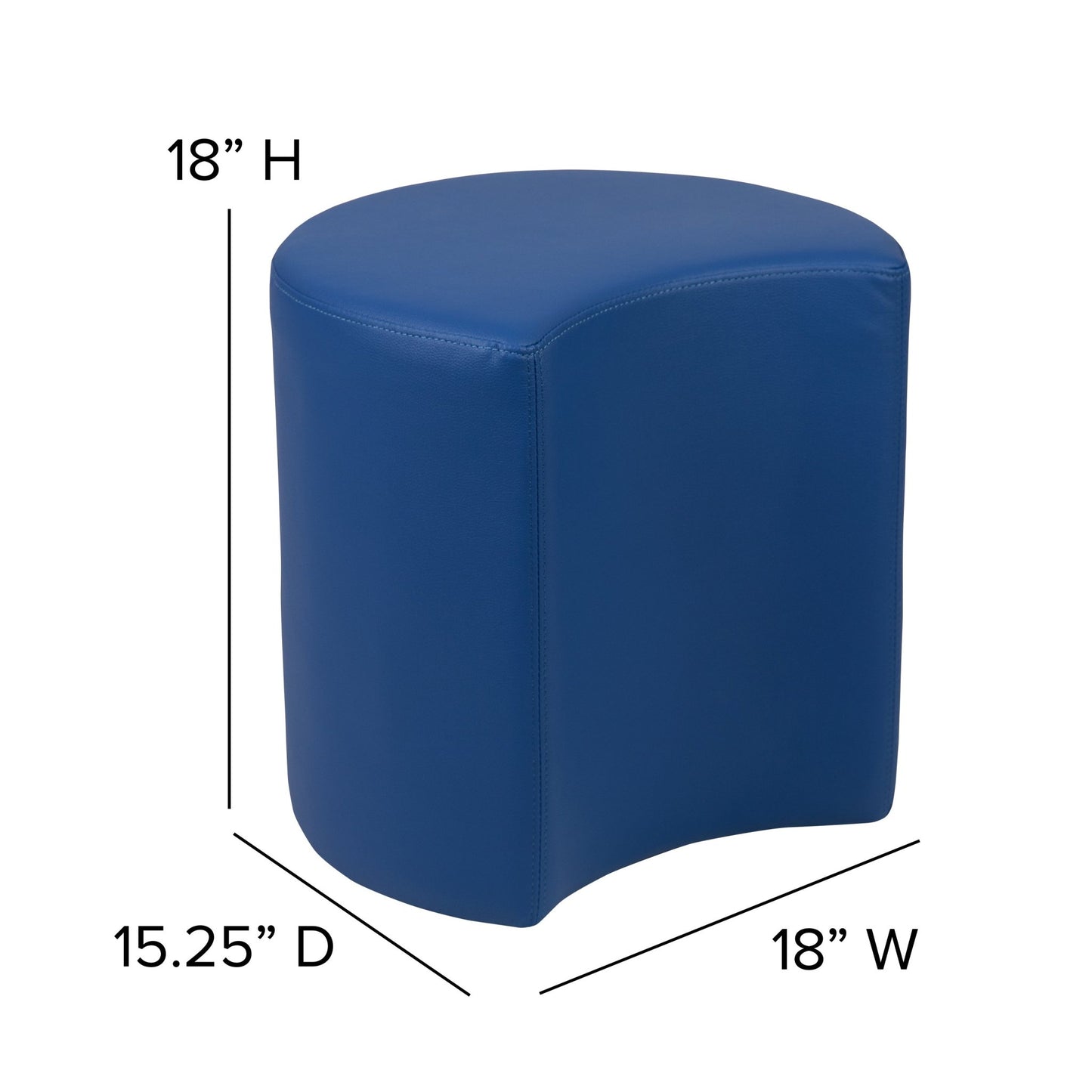 Flash Furniture Nicholas Soft Seating Flexible Moon Modular Ottoman for Classrooms and Common Spaces - 18" Seat Height - SchoolOutlet