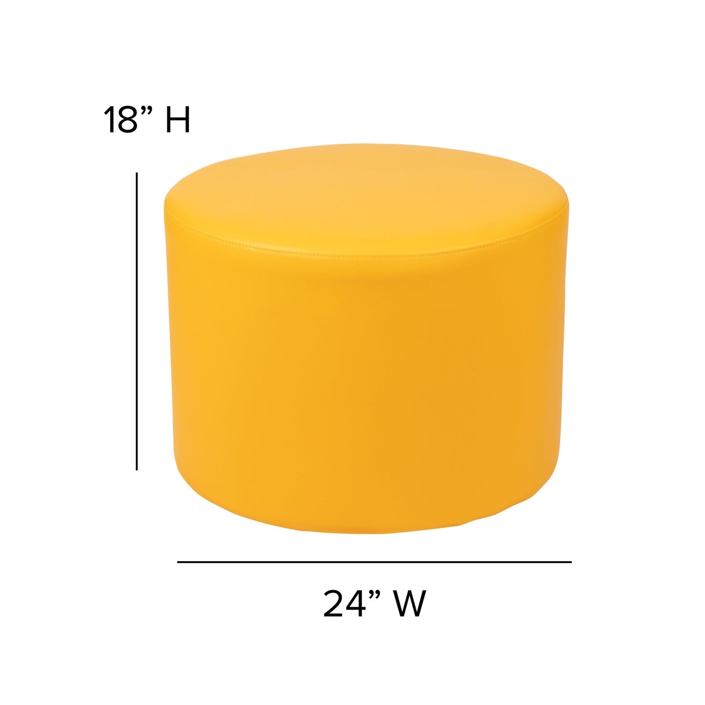 Flash Furniture Nicholas Large Soft Seating Flexible Round for Classrooms and Common Spaces - Yellow (18"H x 24"Diameter) - SchoolOutlet