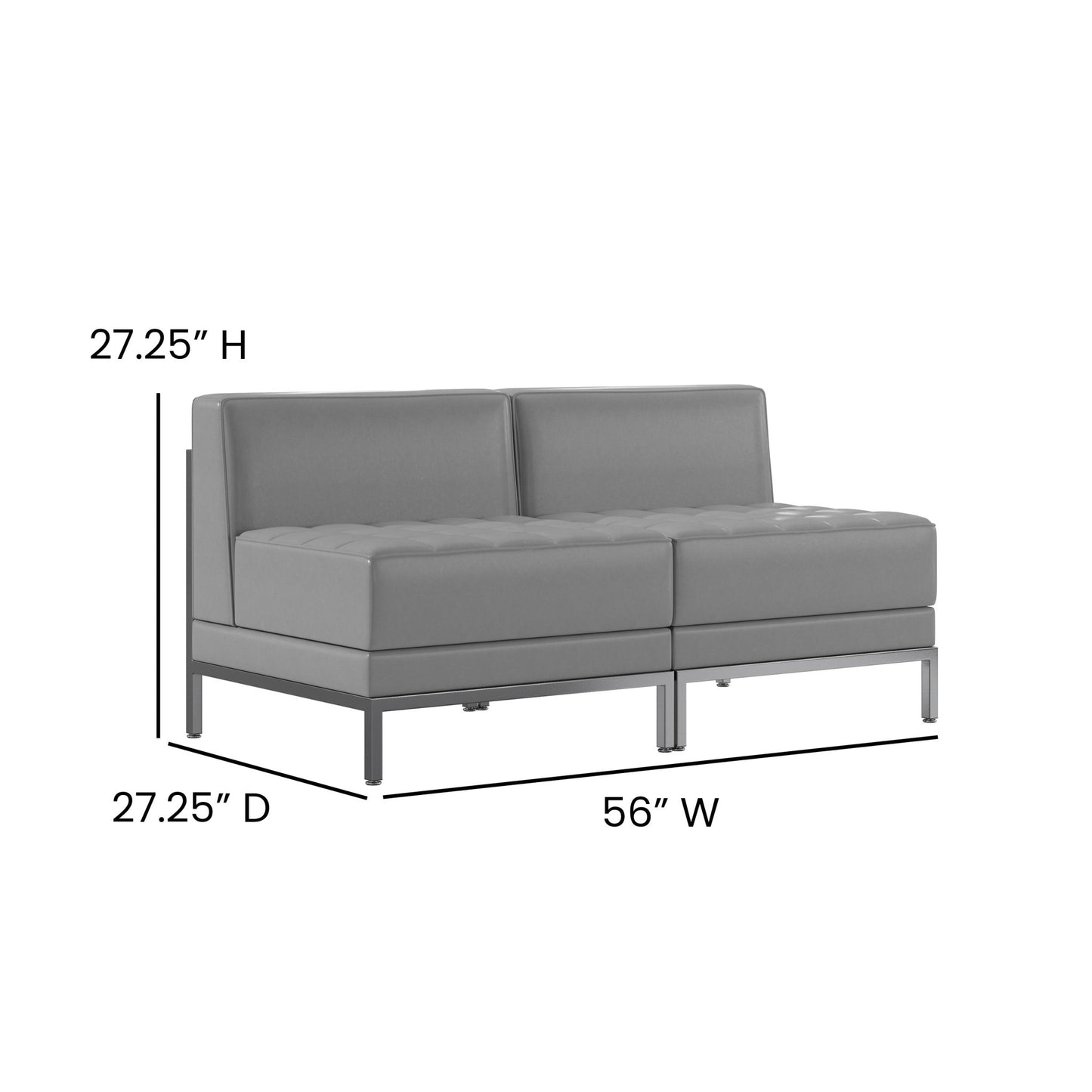 HERCULES Imagination Series 2 Piece Waiting Room LeatherSoft Lounge Set - Reception Bench by Flash Furniture - SchoolOutlet