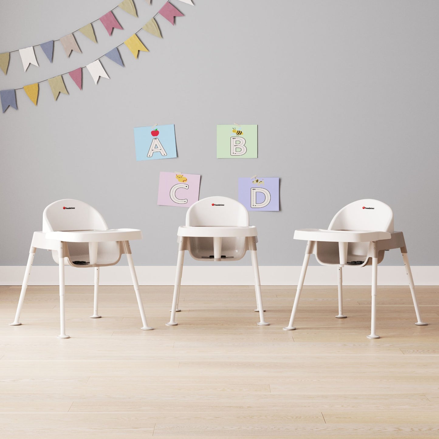 Foundations - Secure Sitter Feeding Chair Adjustable Seat Height - 7" - 13" Pack of 3 (FOU - 4630247) - SchoolOutlet