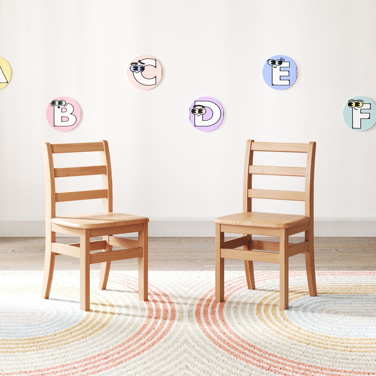 Foundations - Little Scholars Kids Wooden Chair - 14" Seat Height - Set of 2 (FOU - 5014047) - SchoolOutlet