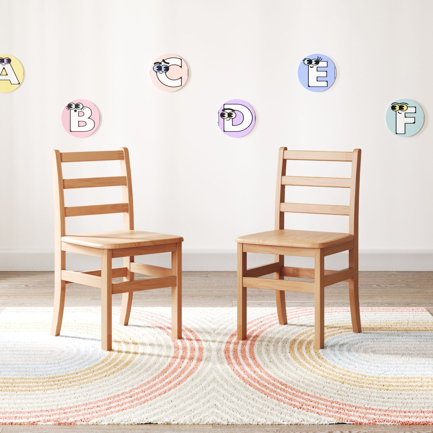 Foundations - Little Scholars Kids Wooden Chair - 16" Seat Height - Set of 2 (FOU - 5016047) - SchoolOutlet