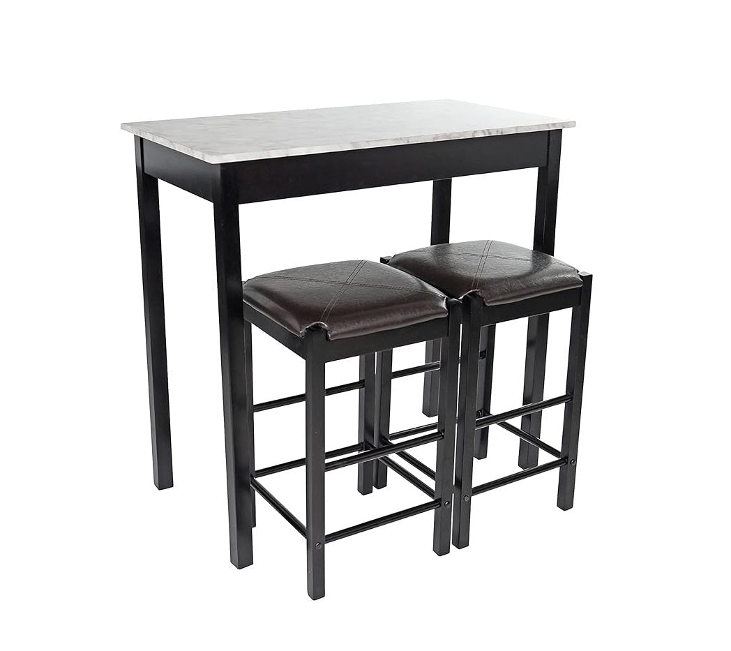 Fuerza Remington High Top Counter Height Bar and Pub Table Set with 2 Chairs Brown (FZA - 53779 - XXX) - SchoolOutlet