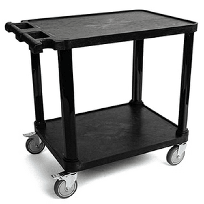 Fuerza 2 - Tier Compact Multi - Purpose Plastic Utility Cart with Lockable Wheels (FZA - 7013) - SchoolOutlet