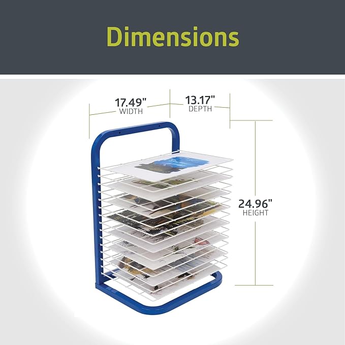 Fuerza Table Top or Wall Mount 15 - Shelf Art Drying Rack for Classrooms or Art Studios - SchoolOutlet
