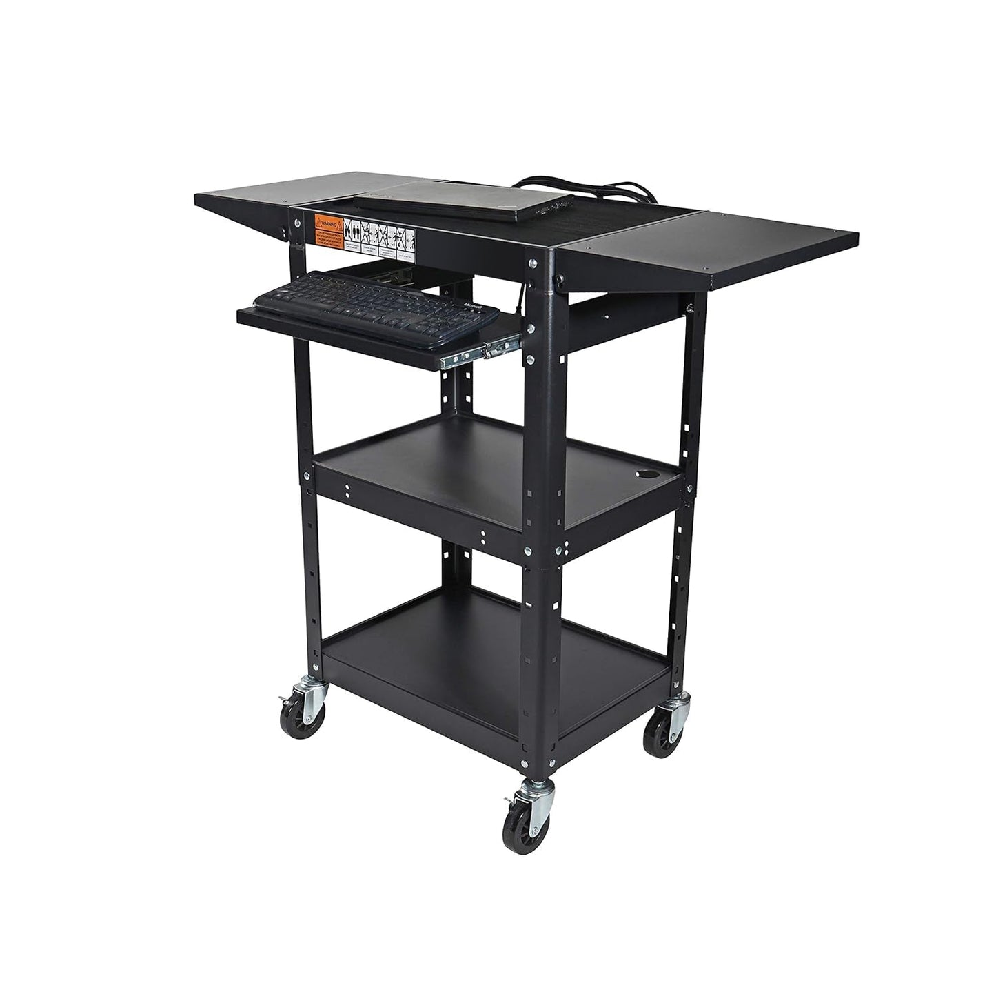 Fuerza AV Presentation Cart w/Drop Leaves and Adjustable Shelves for TV, Printer, or Laptop - SchoolOutlet