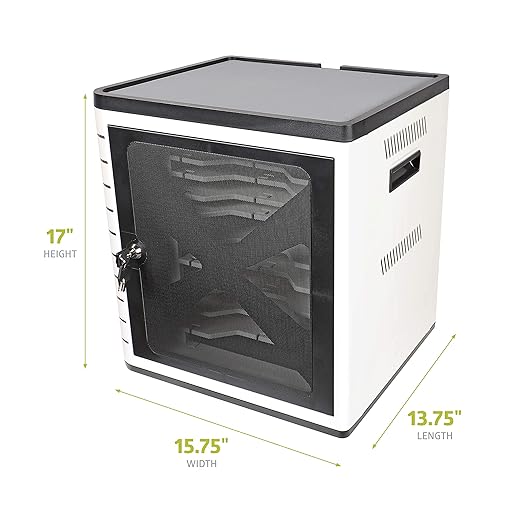 Fuerza 10 Device USB Charging Storage Cabinet for iPads, Chromebooks and Laptops Up to 11 " Screen Size - SchoolOutlet