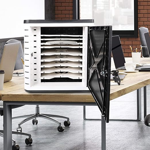 Fuerza 10 Device USB Charging Storage Cabinet for iPads, Chromebooks and Laptops Up to 11 " Screen Size - SchoolOutlet