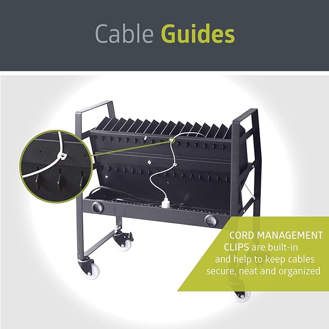 Fuerza 16 Device Mobile Open Charging Cart for iPads,Chromebooks & Laptop Computers, Compatible with Any Screen Size - SchoolOutlet