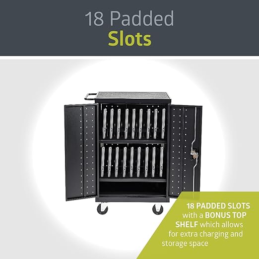 Fuerza 20 Device Mobile Charging and Storage Cart for iPads, Chromebooks and Laptop Computers, Up To 17 " Screen Size - SchoolOutlet