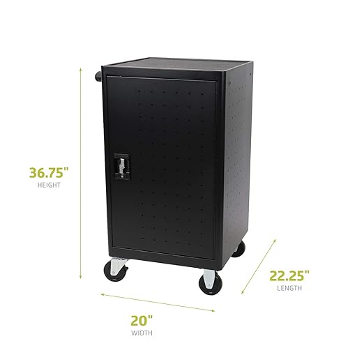Fuerza 24 Device Charging Cart Station for Chromebooks, iPads, Tablets and Laptops, Store up to 15 " Screen Size (Simple Assembly) - SchoolOutlet