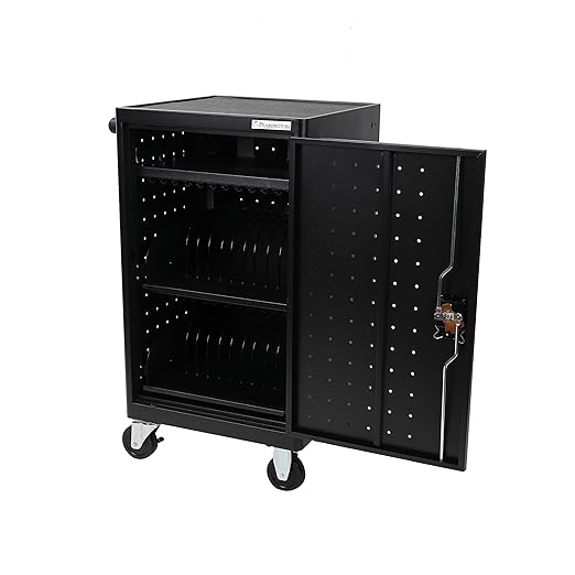 Fuerza 24 Device Charging Cart Station for Chromebooks, iPads, Tablets and Laptops, Store up to 15 " Screen Size (Simple Assembly) - SchoolOutlet