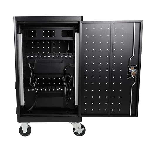 Fuerza 24 Device Charging Cart Station for Chromebooks, iPads, Tablets and Laptops, Store up to 15 " Screen Size (Simple Assembly) - SchoolOutlet