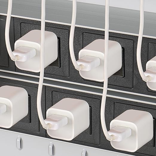 Fuerza 42 Device Mobile Storage Charging Cart with 3 External Outlets, Up to 15.6" Screen Size - SchoolOutlet