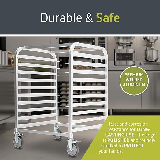Fuerza 10 - Tier Bun Pan Rack, Commercial Pan Organizer and Mobile Sheet Pan Cart - SchoolOutlet