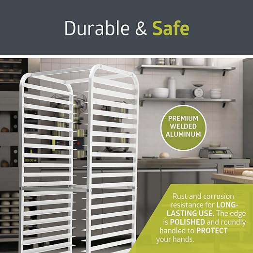 Fuerza 20 - Tier Bun Pan Rack with Wheels, Commercial Baking Rack - SchoolOutlet