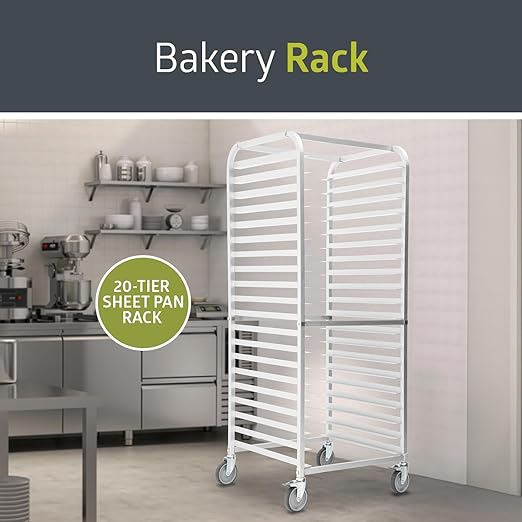 Fuerza 20 - Tier Bun Pan Rack with Wheels, Commercial Baking Rack - SchoolOutlet