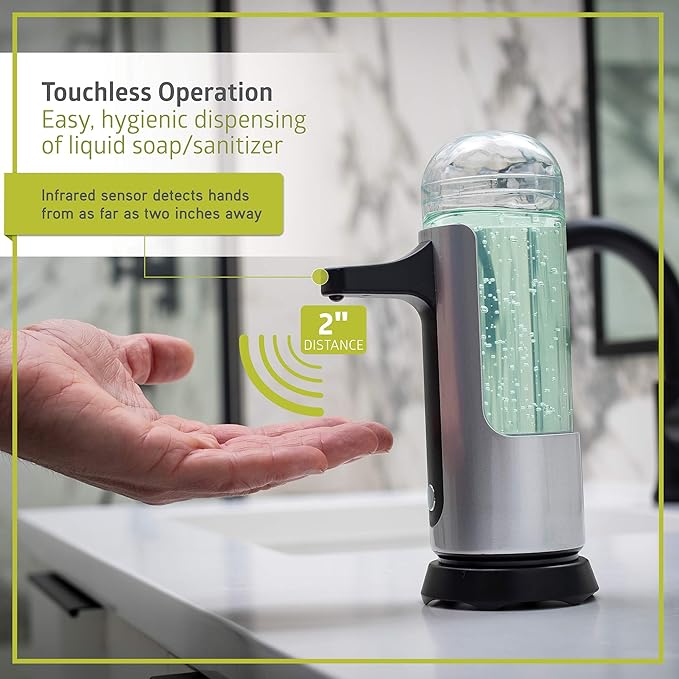 Fuerza 10oz Premium Touchless Battery Operated Soap and Sanitizer Dispenser (Pack of 2) - SchoolOutlet