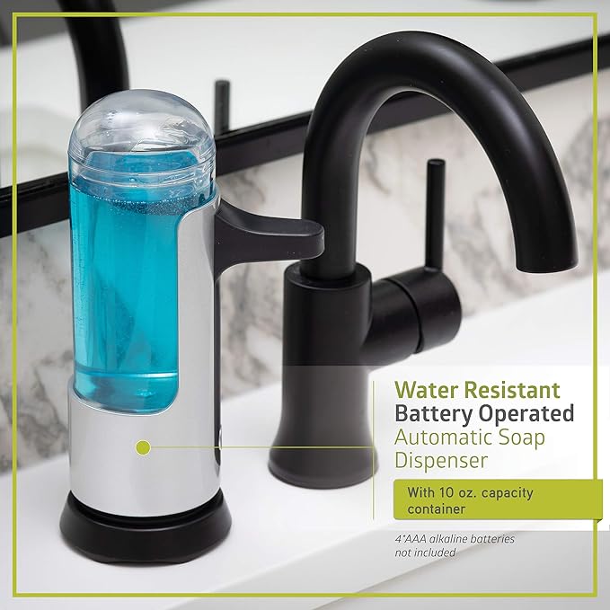 Fuerza 10oz Premium Touchless Battery Operated Soap and Sanitizer Dispenser (Pack of 2) - SchoolOutlet