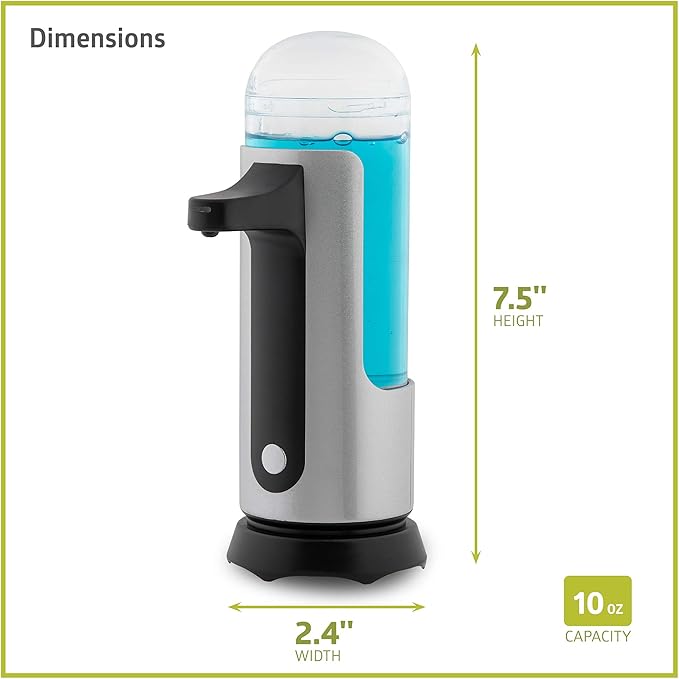 Fuerza 10oz Premium Touchless Battery Operated Soap and Sanitizer Dispenser (Pack of 2) - SchoolOutlet