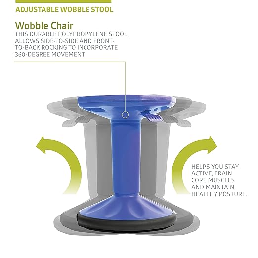 Fuerza Wobble Stool Height - Adjustable from 16.5" - 24" Active Flexible Seating Chair for Kids and Adults - SchoolOutlet