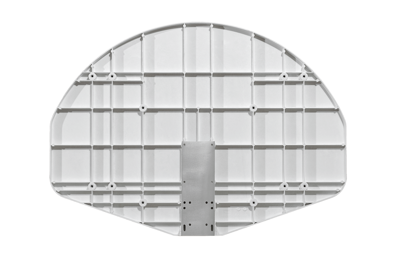 Gared Performance Sports Systems Lightweight Fan - Shape Fiberglass Basketball Backboard with Orange Target (GPS - 1301B) - SchoolOutlet