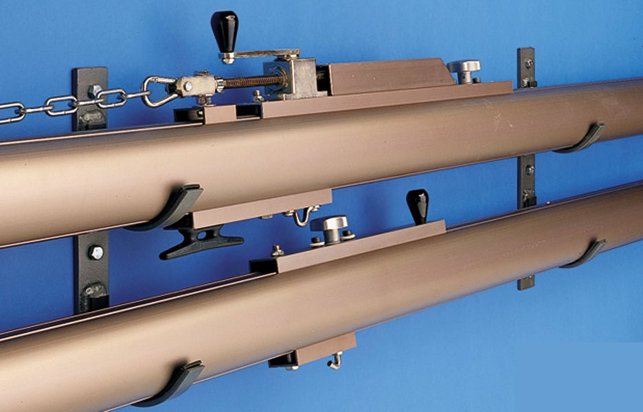 Gared Performance Sports Systems Horizontal Volleyball Upright Storage Bracket, Wall - Mount (GPS - 6292) - SchoolOutlet