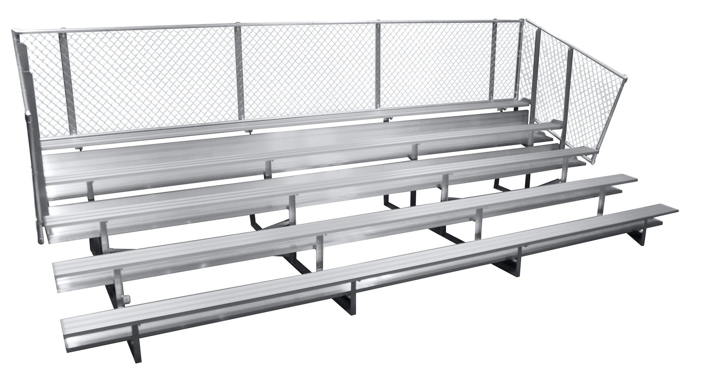 Gared Spectator Stationary Bleacher, 5 - Row, 21' Aluminum with Guardrail Seating for 70 Fans (GSP - GSNB0521) - SchoolOutlet