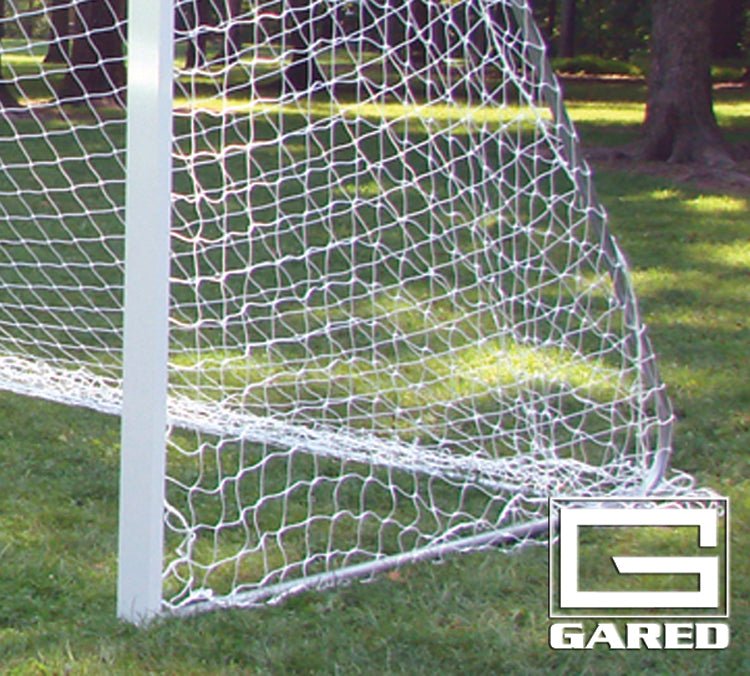 Gared Touchline Premium Soccer Net, 8' x 24' 3mm Polypropylene White (GPS - SN824 - 3W) - SchoolOutlet