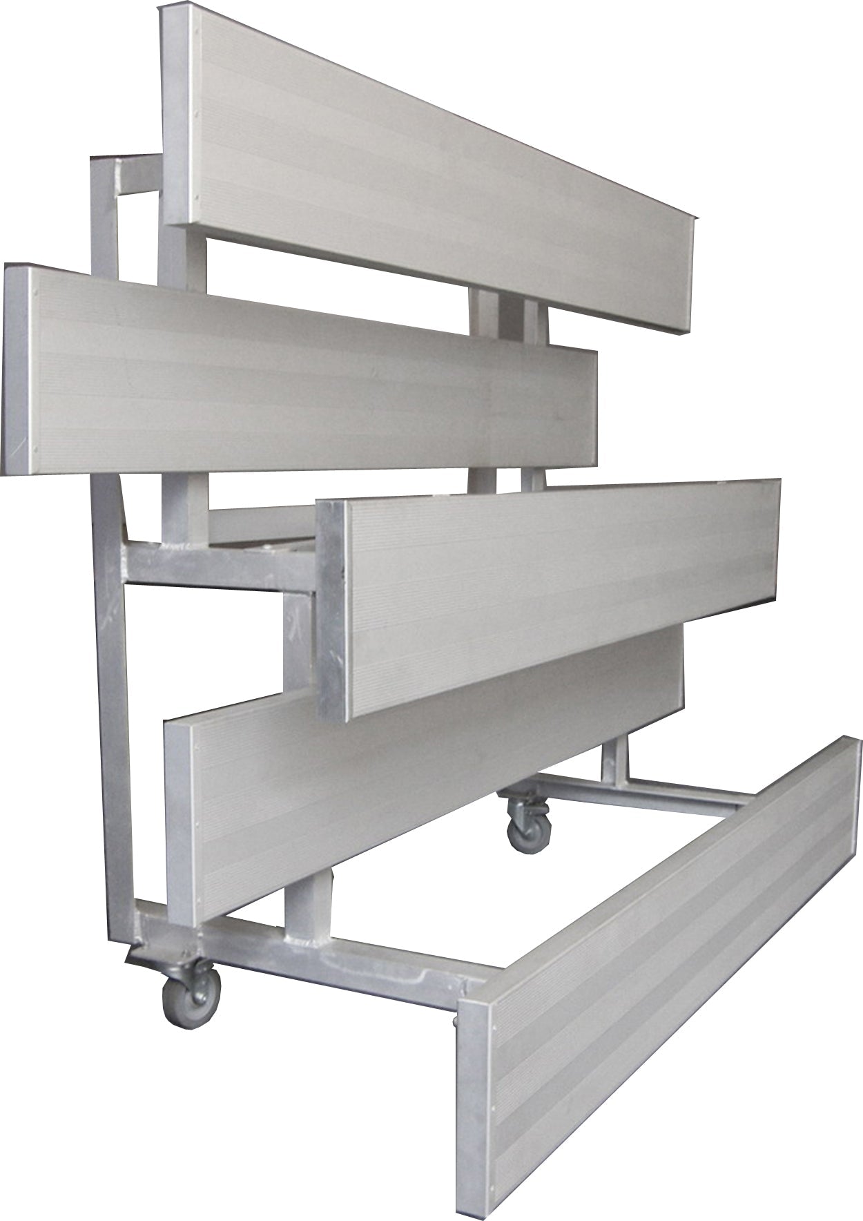Gared Spectator Tip n’ Roll Bleacher, 2 - Row, 21' Aluminum Seating for 28 Fans (GPS - TRB0221) - SchoolOutlet