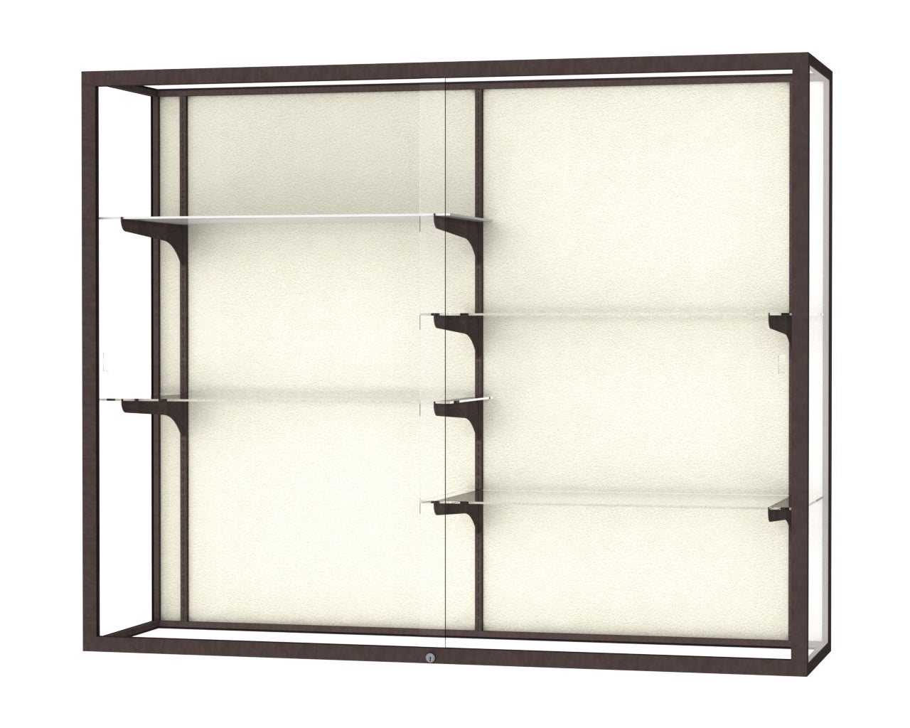 Ghent Champion Wall - Mounted Display Case, Plaque Fabric Back, Aluminum Frame, 4 Shelves, 48"H x 60"W x 16"D - SchoolOutlet