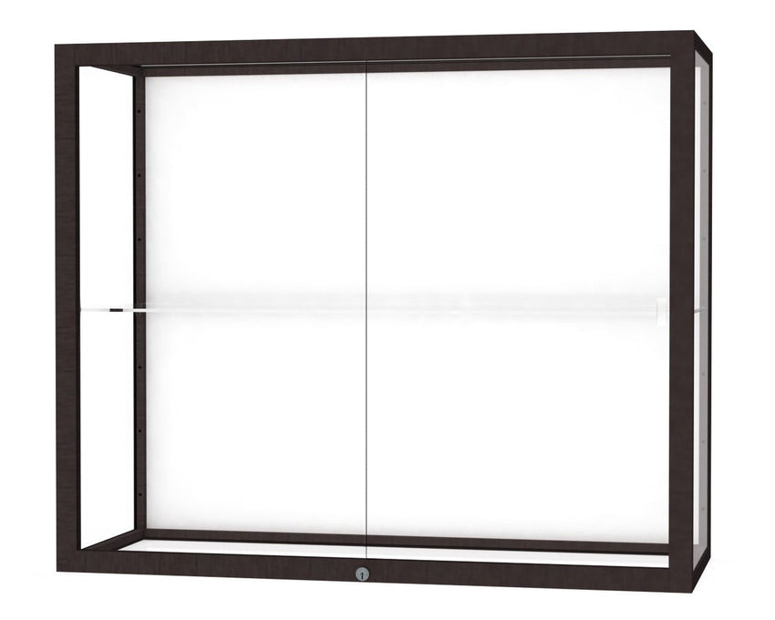 Ghent Champion Wall - Mounted Display Case, White Laminate Back, Aluminum Frame, 1 Shelf, 36"H x 30"W x 14"D - SchoolOutlet