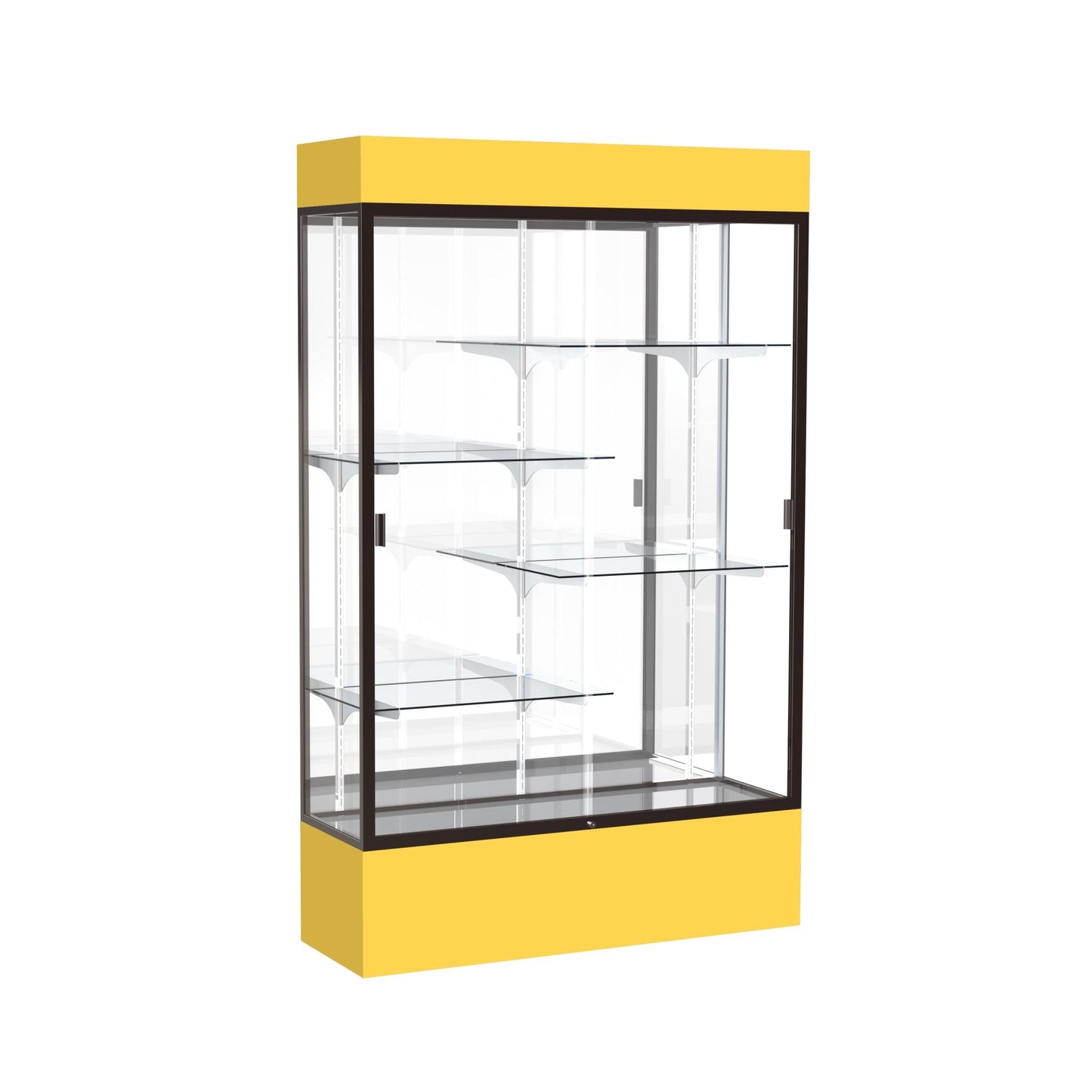 Ghent Spirit Floor Display Case Lighted, Aluminum Frame, 80"H x 48"W x 16"D - Waddell Display Collection (GHE - 3174XX - XX - XX) - SchoolOutlet