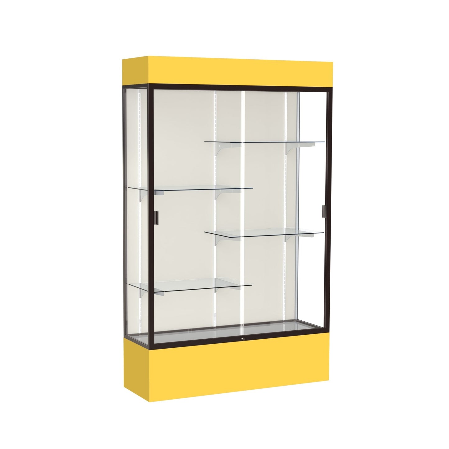 Ghent Spirit Floor Display Case Lighted, Aluminum Frame, 80"H x 48"W x 16"D - Waddell Display Collection (GHE - 3174XX - XX - XX) - SchoolOutlet