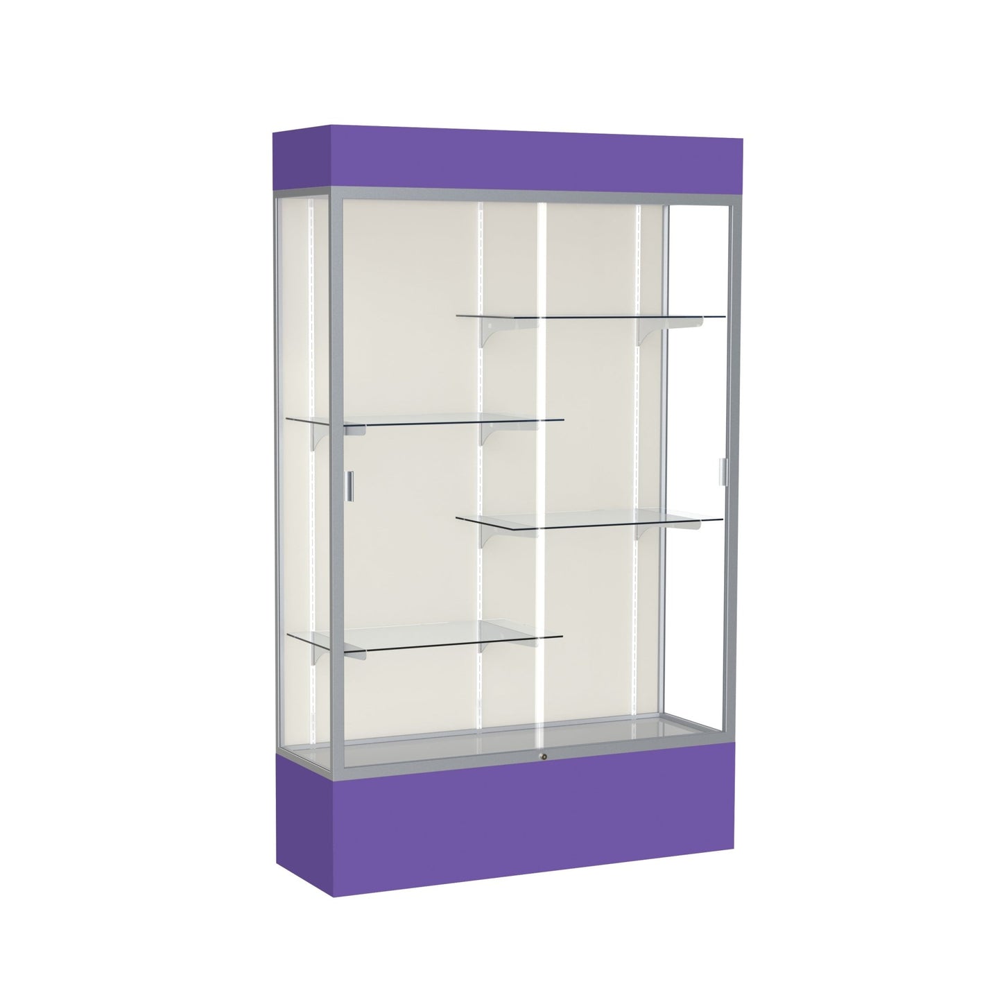 Ghent Spirit Floor Display Case Lighted, Aluminum Frame, 80"H x 48"W x 16"D - Waddell Display Collection (GHE - 3174XX - XX - XX) - SchoolOutlet