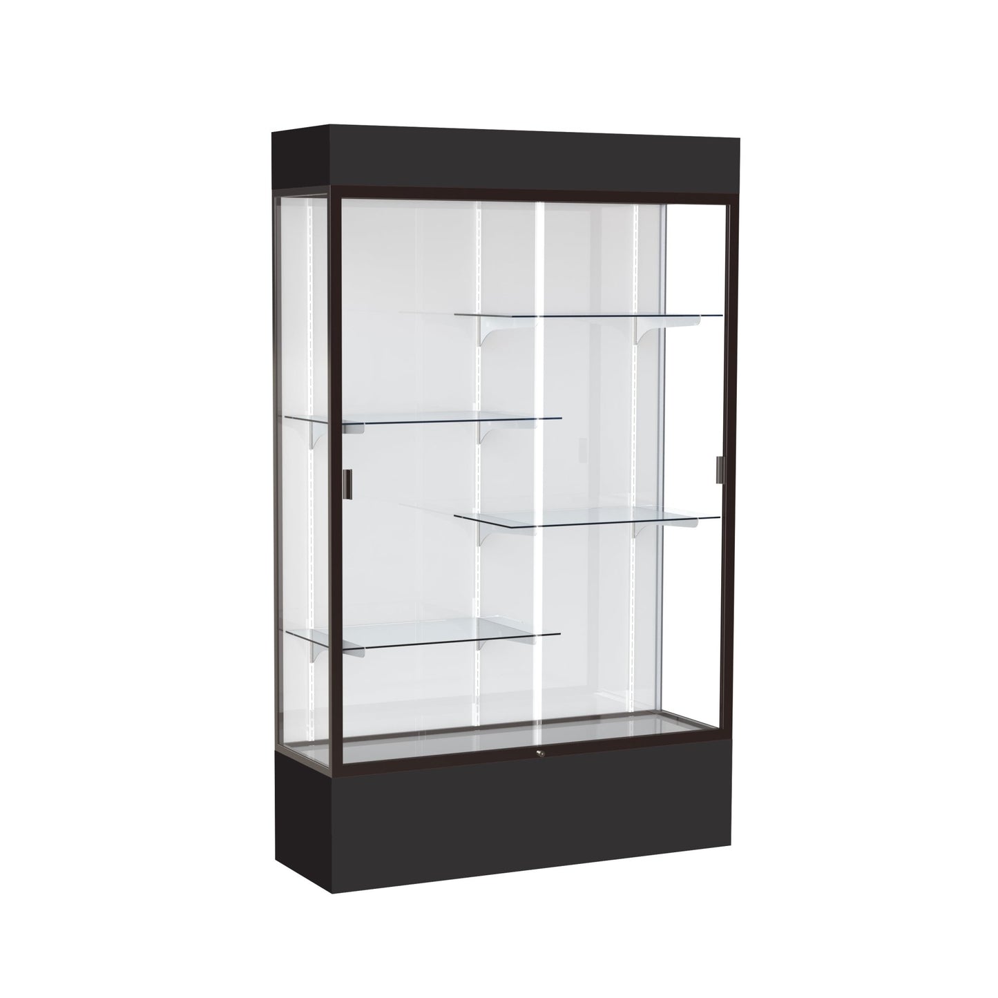 Ghent Spirit Floor Display Case Lighted, Aluminum Frame, 80"H x 48"W x 16"D - Waddell Display Collection (GHE - 3174XX - XX - XX) - SchoolOutlet